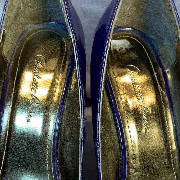 Charlotte Russe Peep Toe Platform Stacked Heels - Picture 2 of 9